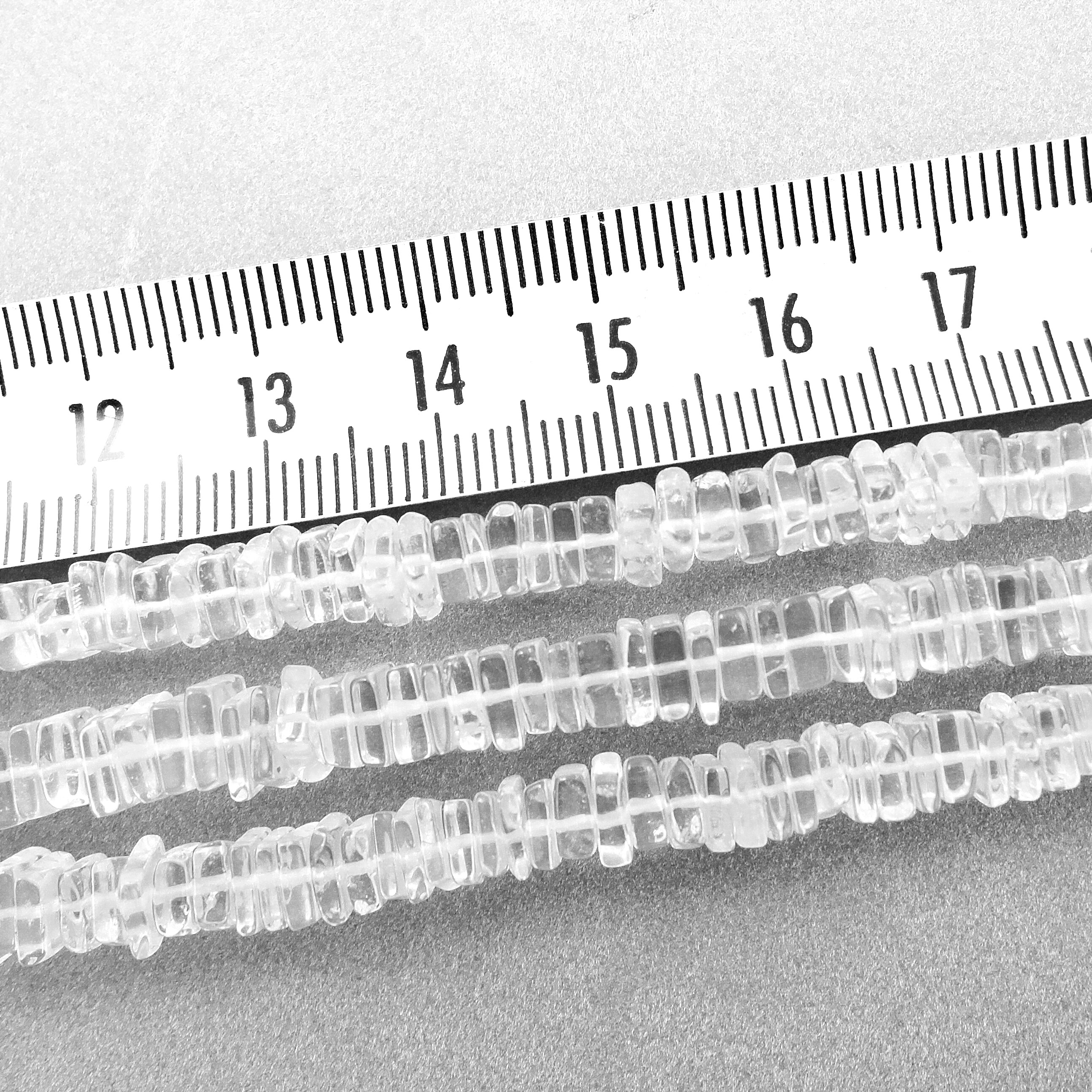 Kettenstrang Bergkristall Plättchen 5 x 5 mm - Goldgottlieb